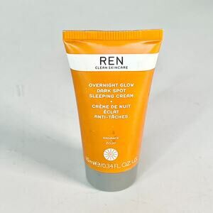 Ren Overnight Glow Dark Spot Sleeping Cream Radiance Night Travel .34oz 10ml New